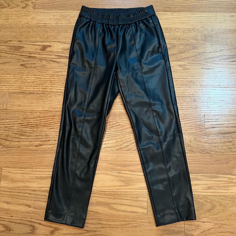 Ann Taylor Faux Black Leather Pants XSP